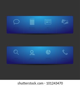 Blue Web design Menu template