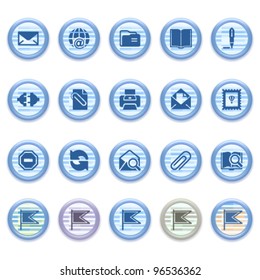 Blue web icons set 11