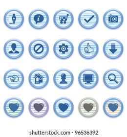 Blue web icons set 12