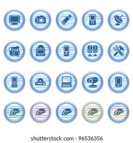 Blue web icons set 13