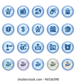 Blue web icons set 16