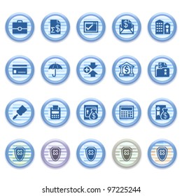 Blue web icons set 19