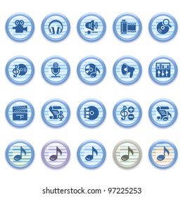 Blue web icons set 20