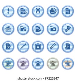 Blue web icons set 21