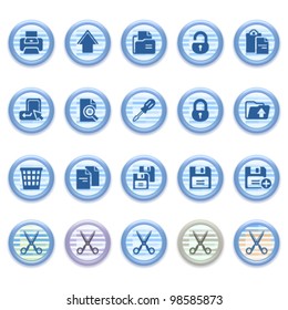 Blue web icons set 24