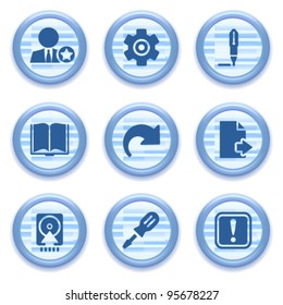 Blue web icons set 6