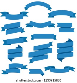 Blue Web Ribons auf weißem Hintergrund, Vektorgrafik