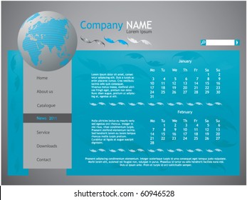 blue web site design template - vector