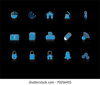 blue Web Site & Internet icon set