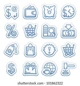 Blue web stickers with icons 10