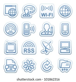 Blue web stickers with icons 9