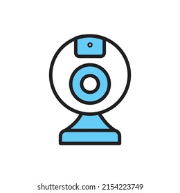 Ilustración del vector de la cámara web azul