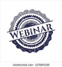 Blue Webinar distress grunge seal