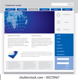 Blue Website Template Stock Vector (Royalty Free) 39273967 | Shutterstock