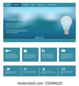 Blue website template design vector illustration