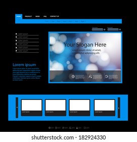 Blue Website Template, easy all editable