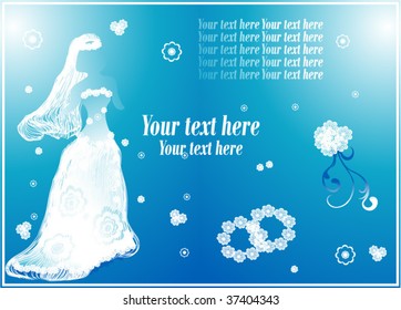 blue wedding invitation