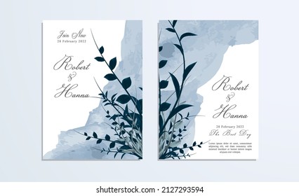 Blue Wedding Invitation Pack With Nature Theme