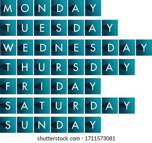 Blue Weekdays With Letters In The Box