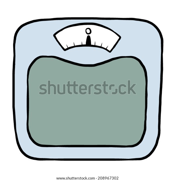 Blue Weighing Machine Cartoon Vector Illustration Stock Vector (Royalty