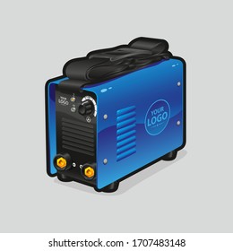 Blue welding machine with carrying strap