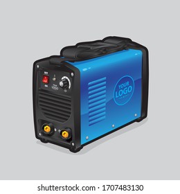 Blue welding machine with switch and carrying strap