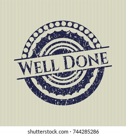 Blue Well Done rubber stamp