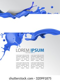 blue wet ink splatter paint concept background illustration design. eps10 vector