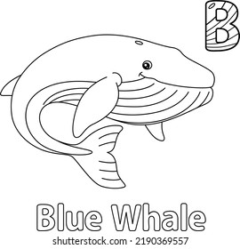 Blue Whale Alphabet ABC Coloring Page B