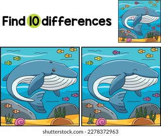 Blue Whale Animal Find The Differences