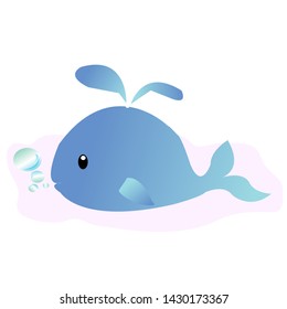 Blue Whale Blowing The Water