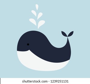 blue whale boy baby shower card