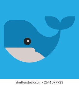 blue whale cartoon, vector of blue whale