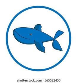 Blue whale in circle