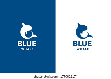 Diseño del logotipo de pez ballena azul, diseño de marca 