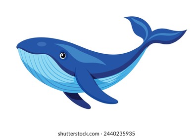 Blue whale flat animal vector pro style illustration.eps
