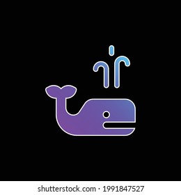 Icono de vector de gradiente azul de ballena azul azul