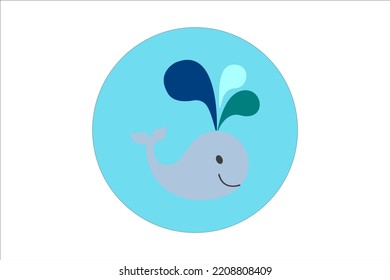 A Blue Whale Icon Design