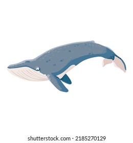 Blue Whale Icon Isolated Flat