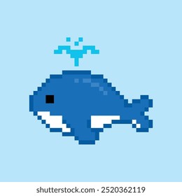 blue whale icon pixel art