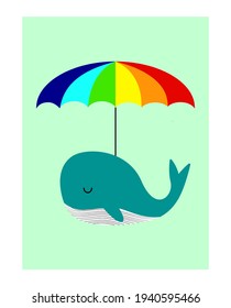 Blue whale icon symbol logo vector illustration.