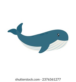 blue whale illustration vector isolated