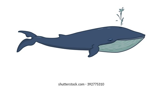  blue whale isolated on white background. vector illustration