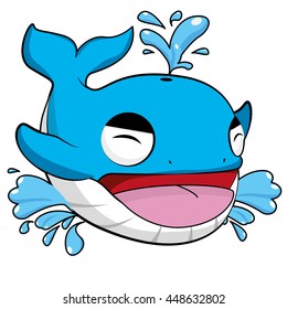 Blue Whale Laughing Vector