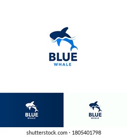 Blue Whale Logo Design, fish logo icon