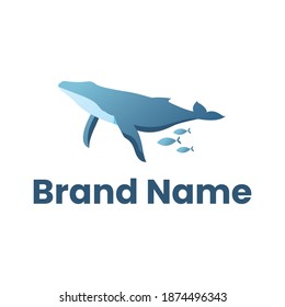 Blue Whale Logo Design Template