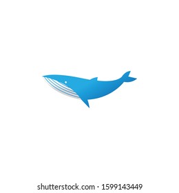 Blue whale logo icon vector.