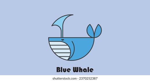 Blue whale logo with minimalist design.