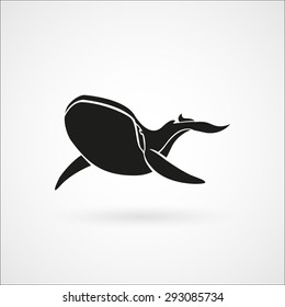 Blue whale logo sign emblem vector illustration isolated on white background