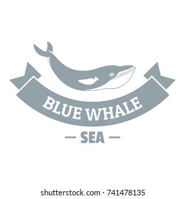 Blue whale logo. Simple illustration of blue whale vector logo for web